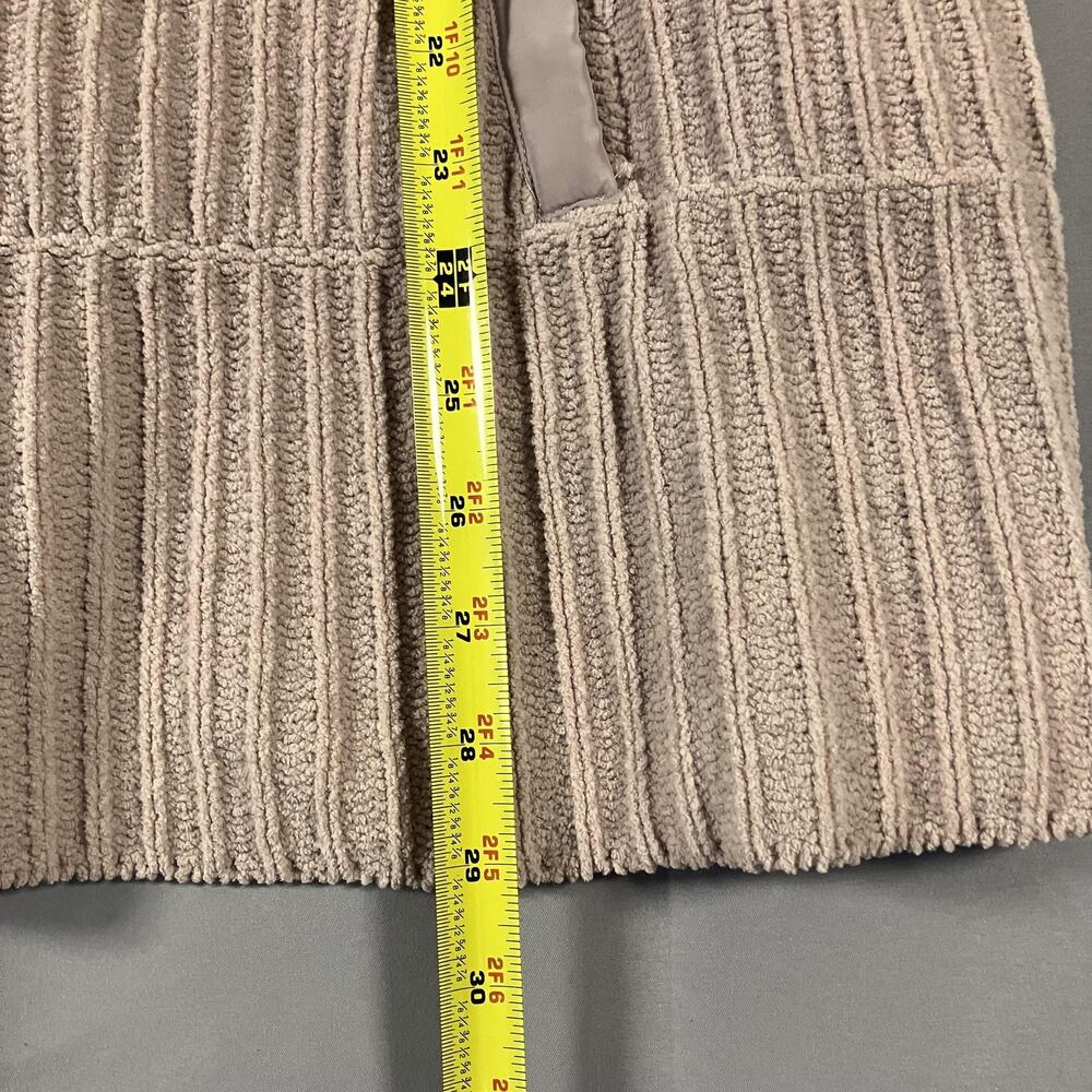 FLX Sweater Jacket Womens XL Tan Full Zip Ribbed‎ Knit Polyester Drawstring - Picture 12 of 15